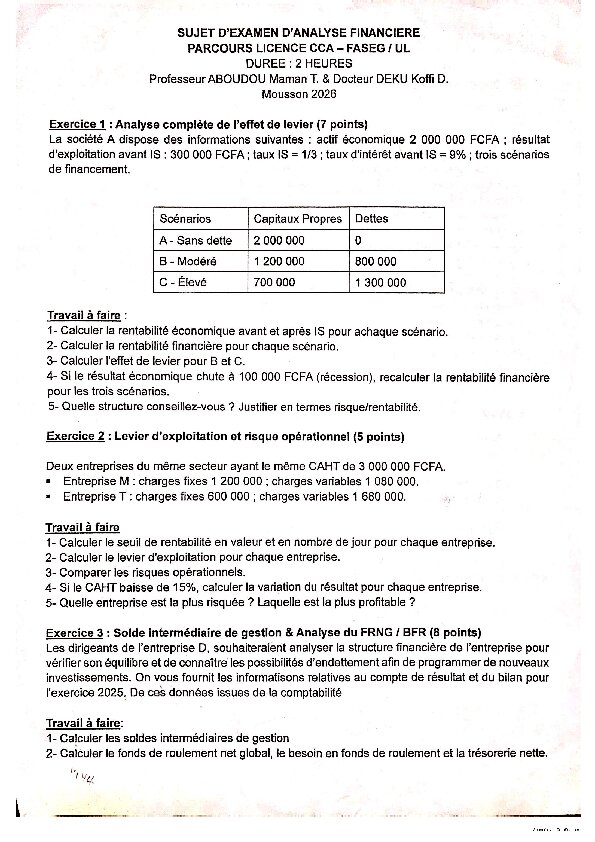 Couverture de Analyse financière