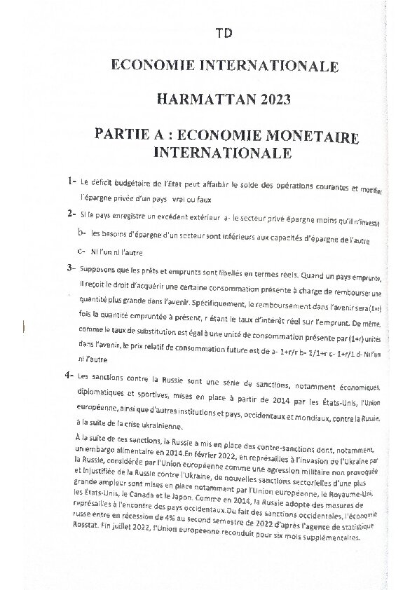Couverture de Economie monétaire internationale