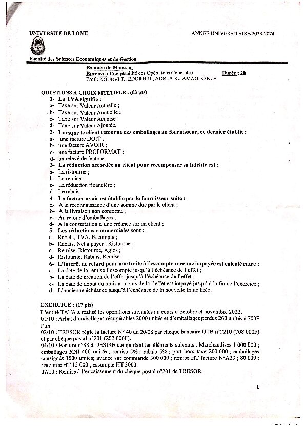 Couverture de Comptabilité des opérations courantes