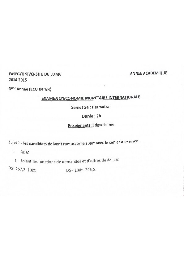 Couverture de Economie monétaire internationale