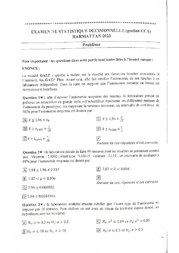 Couverture de Statistique décisionnelle
