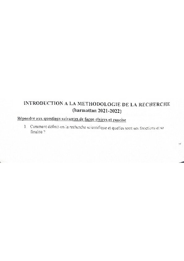 Couverture de Introduction à la méthodologie de recherche