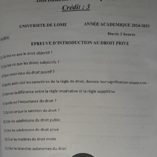 Couverture de Introduction au droit privé