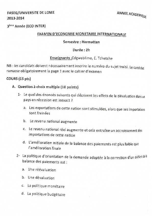 Couverture de Economie monétaire internationale