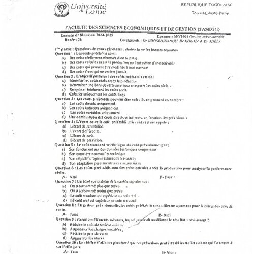 Couverture de Gestion prévisionnelle 