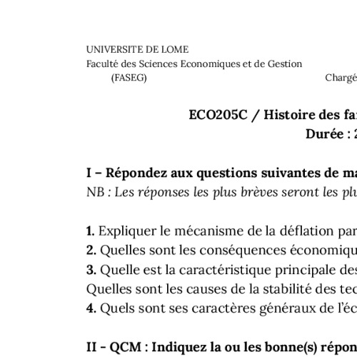 Couverture de Histoire des faits économiques et sociaux 