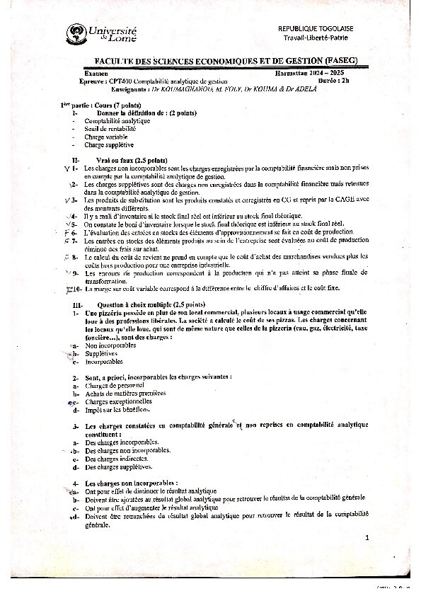 Couverture de Comptabilité analytique de gestion