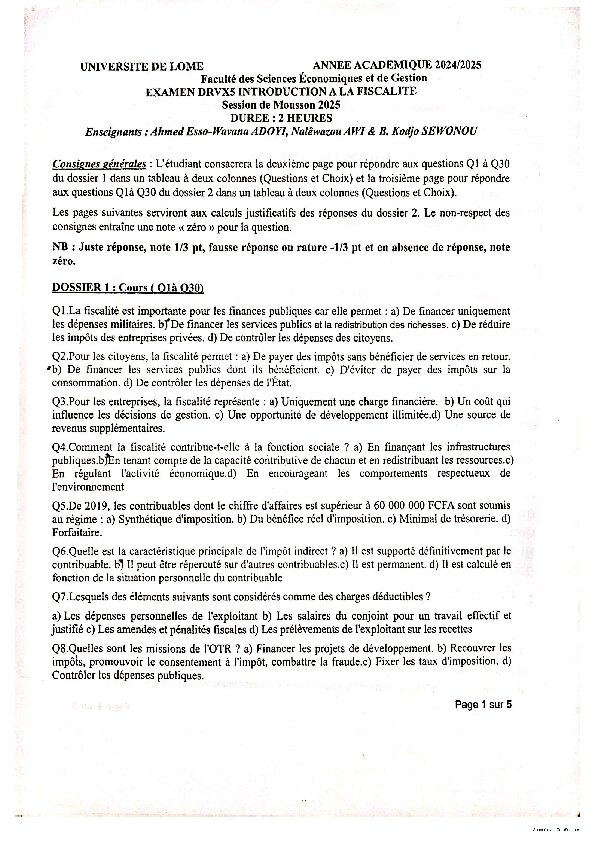 Couverture de Introduction à la fiscalité